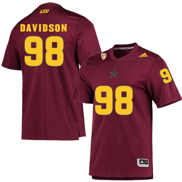Men #98 D.J. DavidsonArizona State Sun Devils College Football Jerseys Sale-Maroon - Click Image to Close